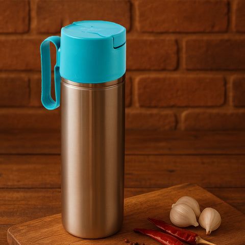 Premium Stainless Steel Oil Dispenser Bottle with Handle & Flip-Top Lid | Leakproof Kitchen Oil Pourer | Easy Pour Cooking Bottle