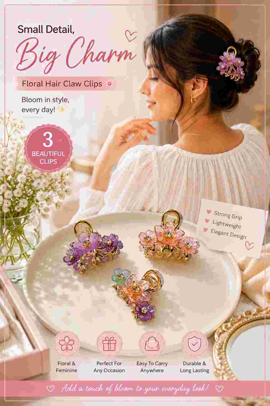 Women korean hair claw clips