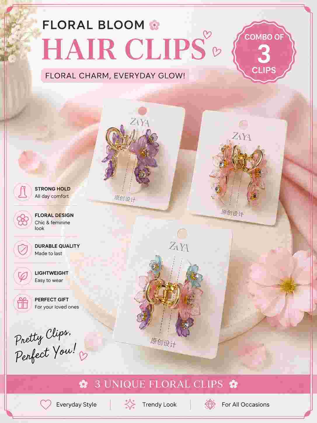 Women korean hair claw clips
