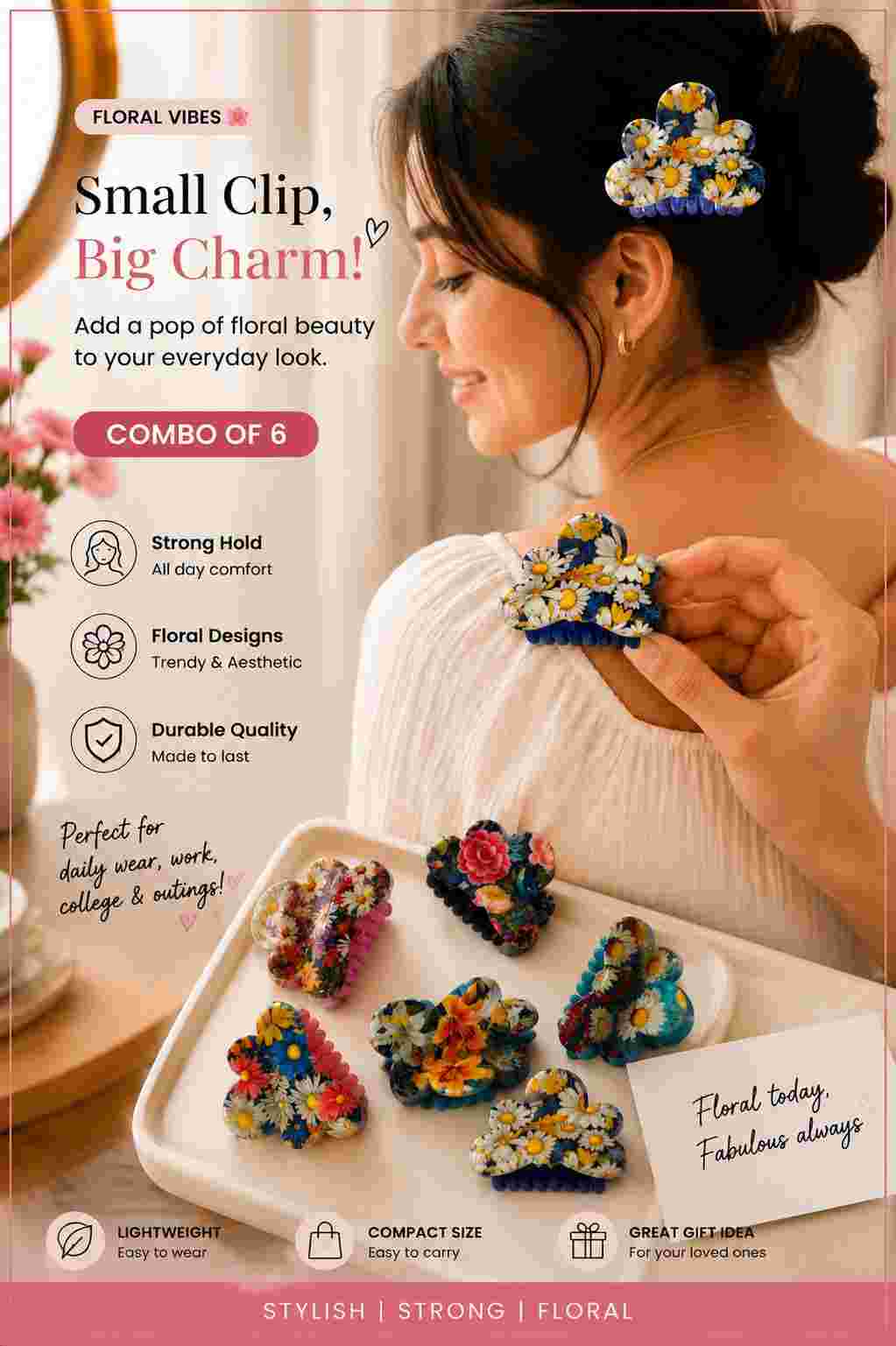 6pcs Women korean hair claw clips